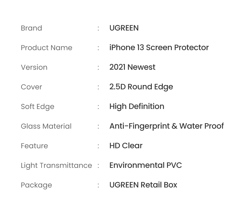 Hc573138690b84c41b7f61c91b21fda03z UGREEN 2PCS Screen Protector For iPhone 14 13 12 11 Pro Max Full Cover Tempered Glass