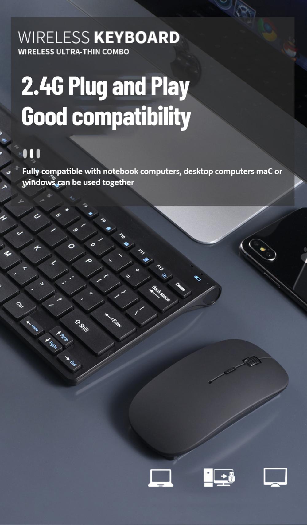 S50ed3d260b664dc49d007312a33e3ec8l Rechargeable Wireless Keyboard Mouse 2.4G
