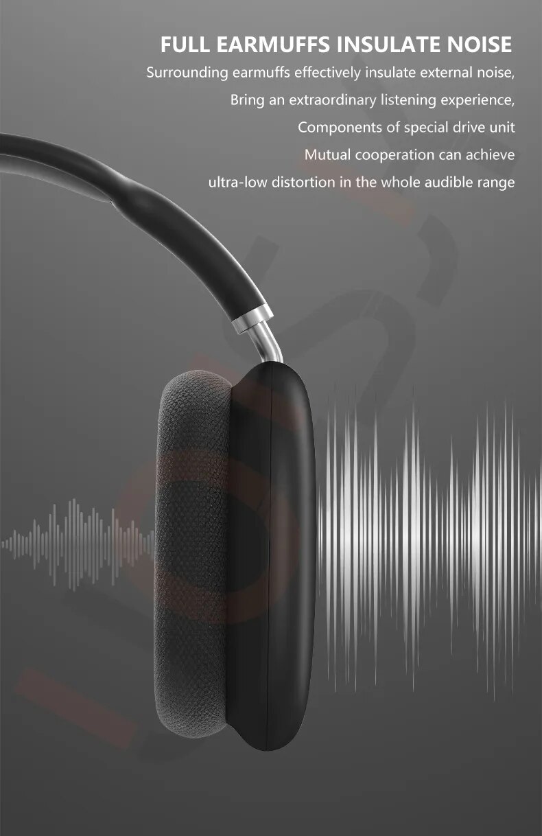 S4eaccc8014df437a8b8903b336b8ca86G Air Max P9 Pro Wireless Bluetooth Headphones Noise Cancelling Mic