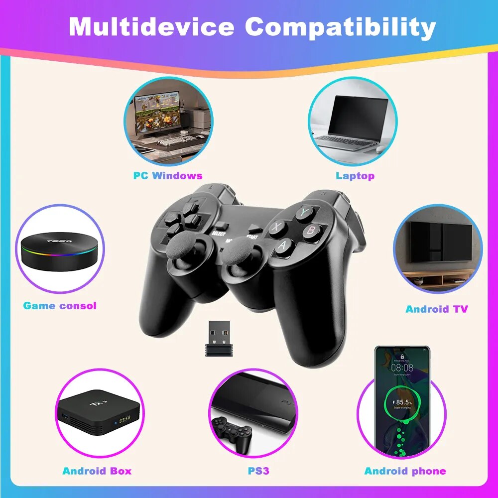 S57ca2746acf54cc6a5d9771a76ec404af Wireless Controller 2.4GHz Handle 10m Gamepad for PS4/PS3/PS2 With 360° Joystick for PC/Game Console/Tablet Case/TV/ Smartphone