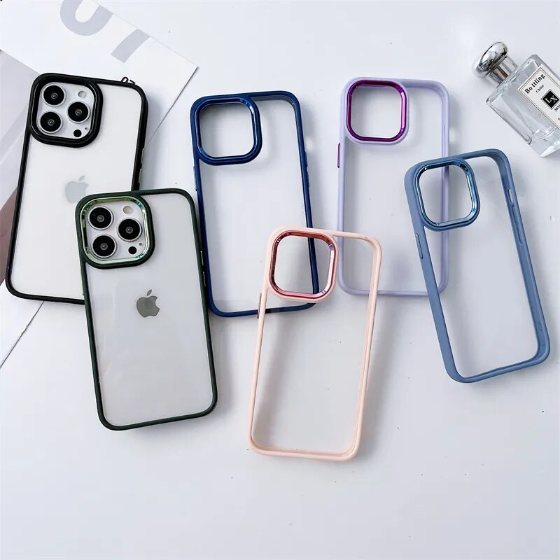 S5b34f98830364a08a749a65242563579i Luxury Silicone Clear Acrylic Shockproof Case For Apple iPhone