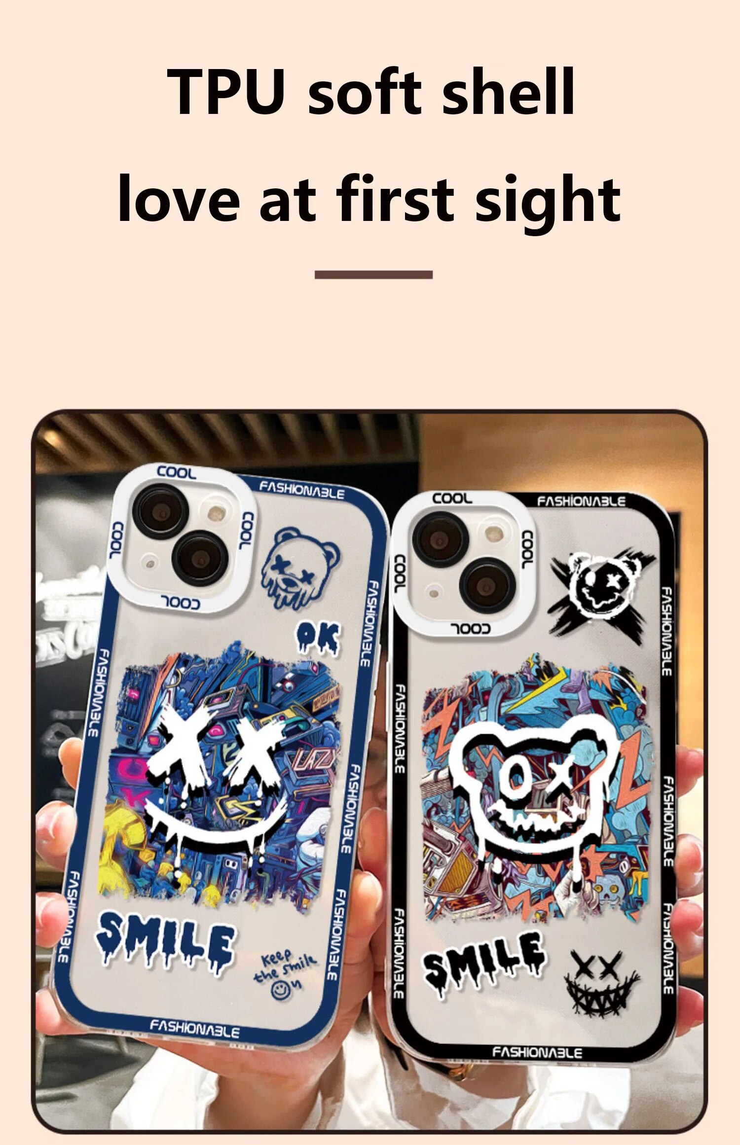 S787e84e3ac6e46dc80a5c01ef444c639m Cartoon Graffiti Soft Clear Case For iPhone