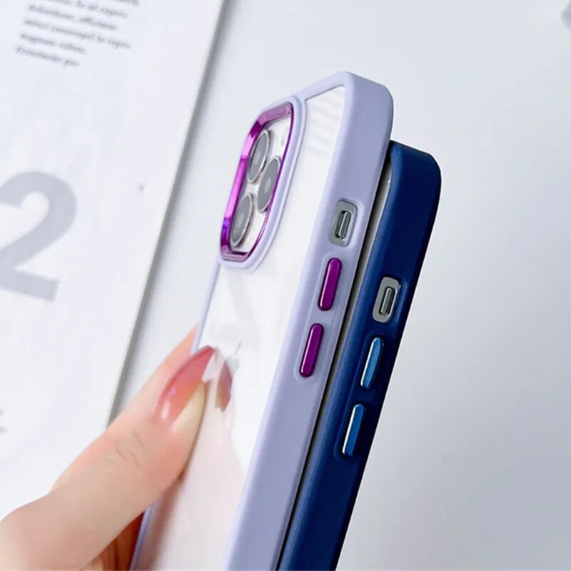 S7a4a05edafae4fdeb45bce0d94c217b3M Luxury Silicone Clear Acrylic Shockproof Case For Apple iPhone