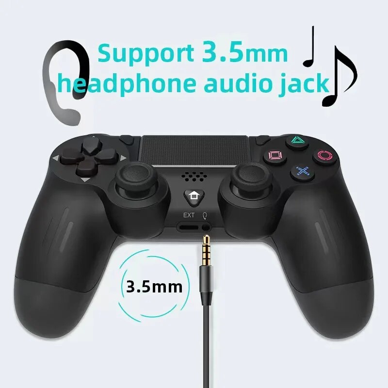 S96a9eb2d59104e859ad2f0431e75200dN PS4 Wireless Bluetooth Game Handle, With Dual Motor Vibration, Six-axis Gyroscope Function, PS4 Game Controller