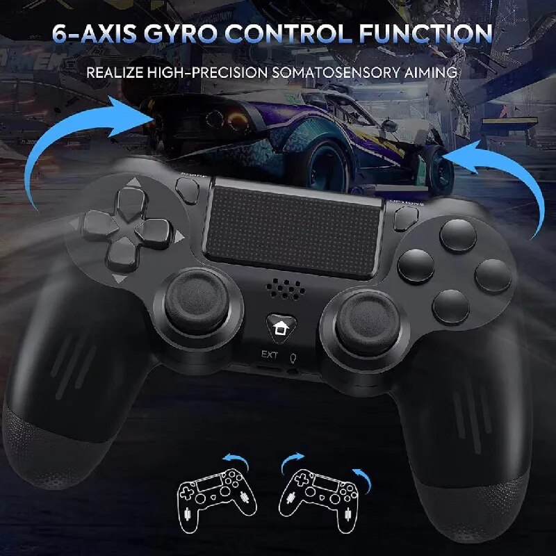 S9cf9afb0b23a41dc916fd3da4604631dt PS4 Wireless Bluetooth Game Handle, With Dual Motor Vibration, Six-axis Gyroscope Function, PS4 Game Controller