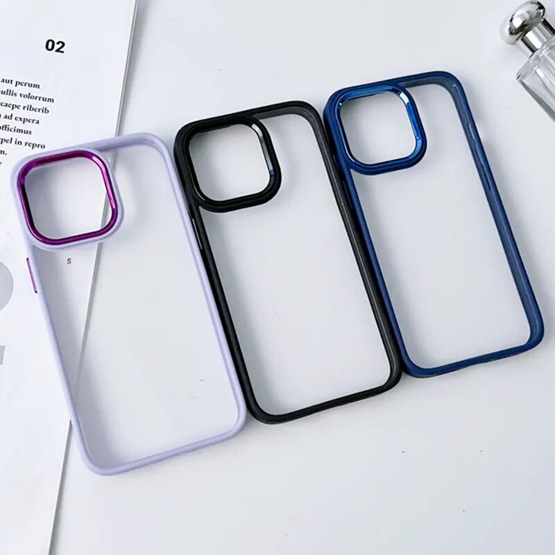 Sa3df17e6909b4ccbac537cf709b25429h Luxury Silicone Clear Acrylic Shockproof Case For Apple iPhone