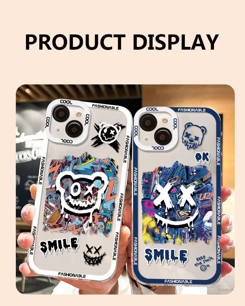 Sb21ef9e9db6145f8a0f662b12c8cc518g Cartoon Graffiti Soft Clear Case For iPhone