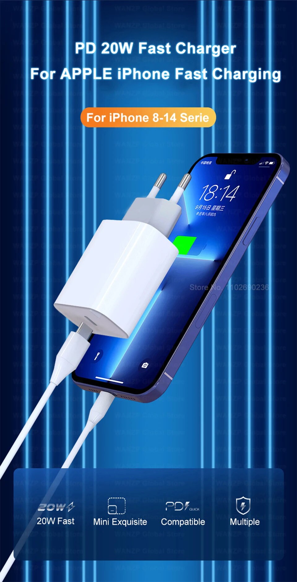 Se78a3060f43b4cedb3576f9ec4bdfa55L 20W Fast Charger For iPhone 13 12 11 14 Pro Max Plus X XR XS USB Type C Fast Charging Charger Cable Accessories