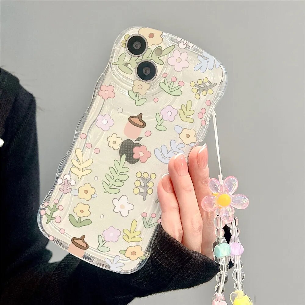 Sf53c62b762a8472f9f35f59c3793371b9 Cute 3D Flower Bracelet Wrist Chain Lanyard Clear Soft Phone Case For iPhone