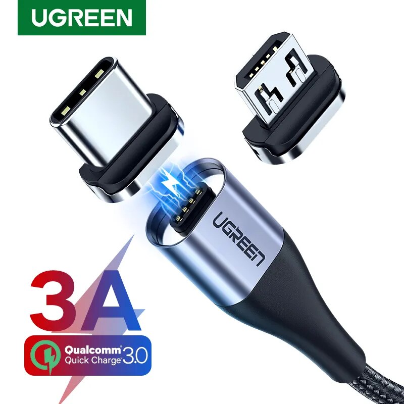 Ugreen Magnetic Type C Cable 3A Fast Micro USB Charging Data Cable for Samsung Xiaomi Magnet eTrader - Shop with discounts & offers