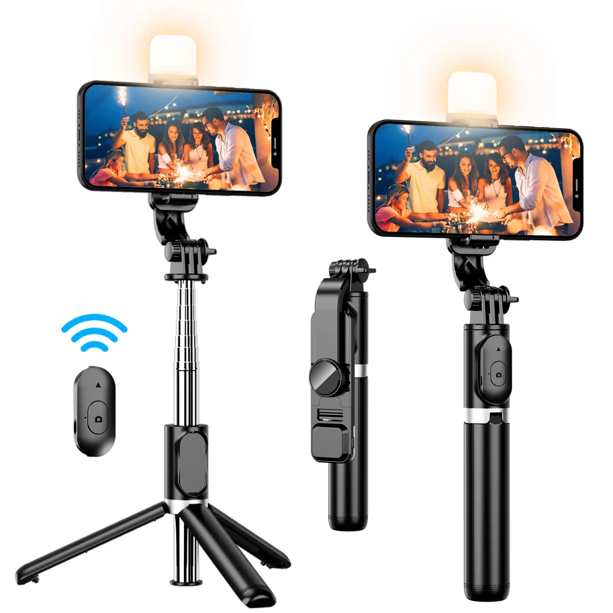 Portable 41 Inch Selfie Stick Phone Tripod with Wireless Remote Extendable Tripod Stand 360 Rotation Compatible Portable 41 Inch Selfie Stick Tripod with Wireless Remote Extendable 360 Rotation