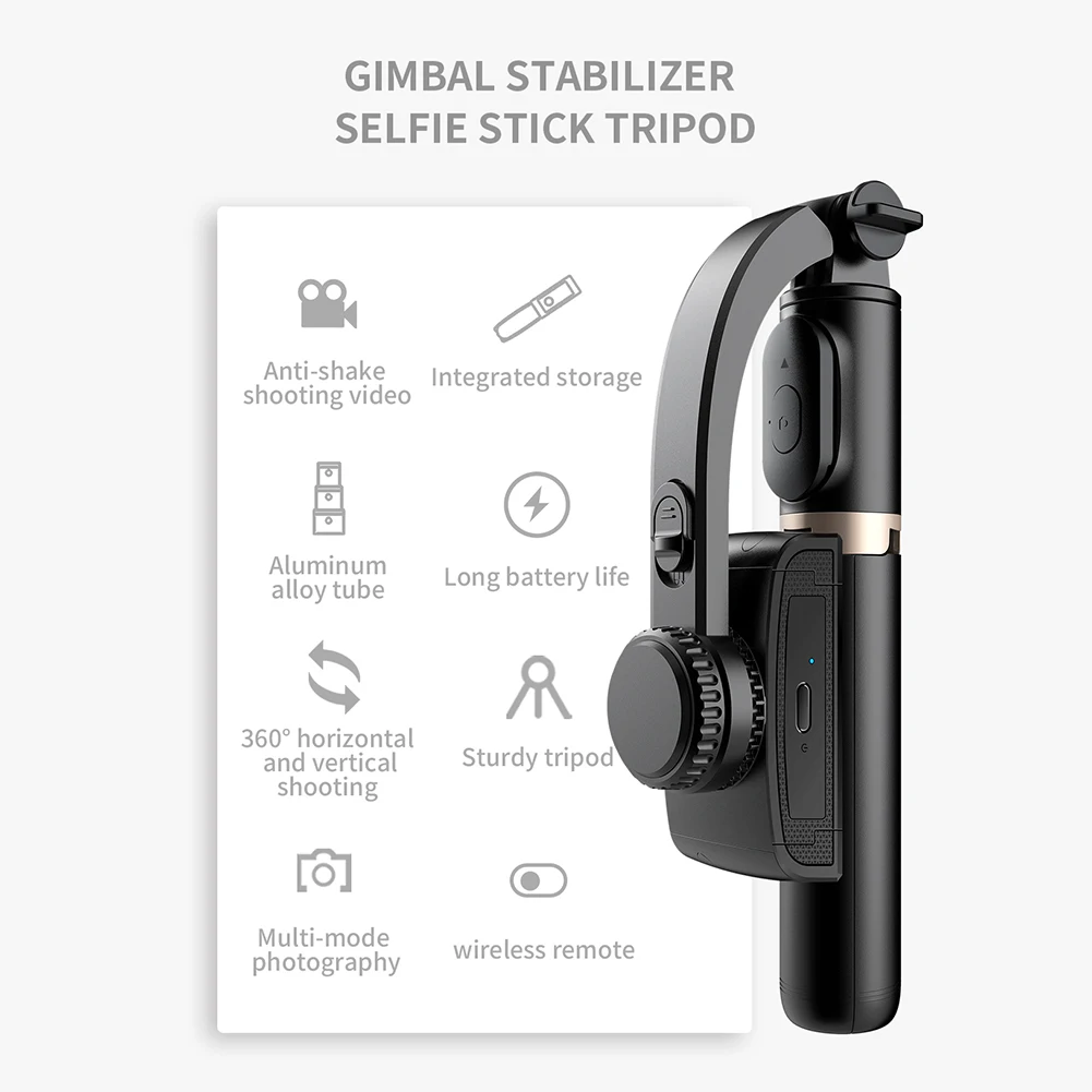 Q08 Gimbal Stabilizer Aluminum Alloy Bluetooth Compatible Handheld Stabilizer Telescopic for Phone Holder Video Record eTrader - Shop with discounts & offers
