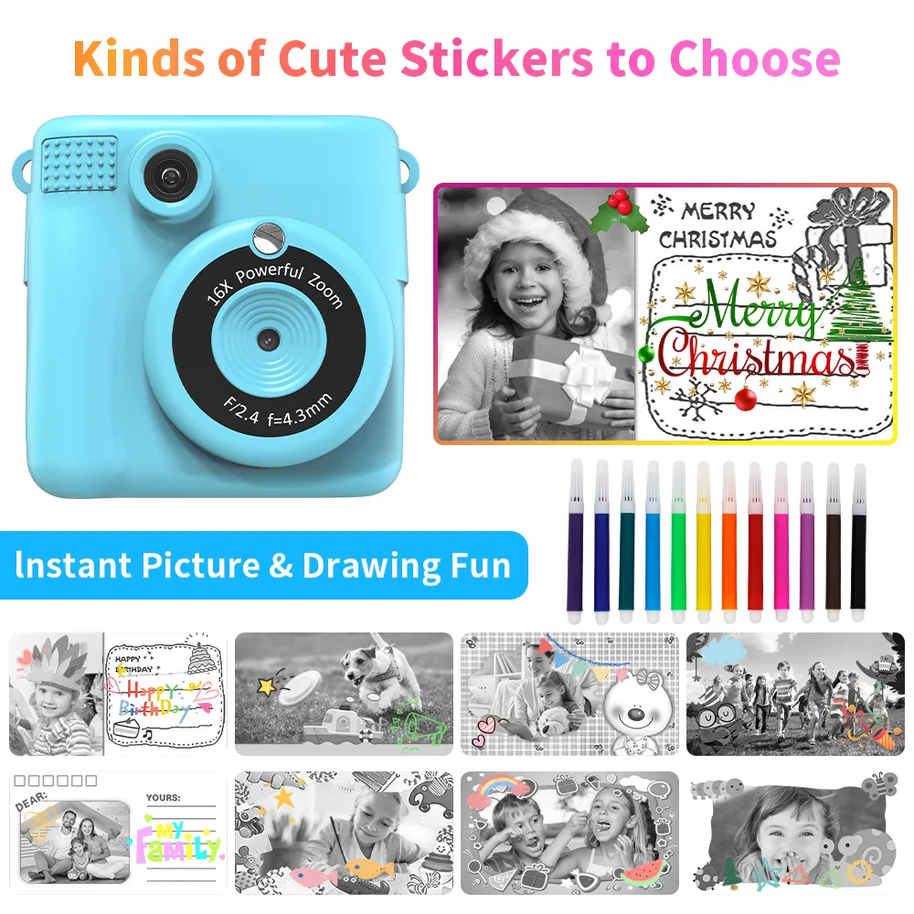 S10ae505970be42d68afbfc339a1416608 Children Digital Camera Instant Print for Kids Thermal Print