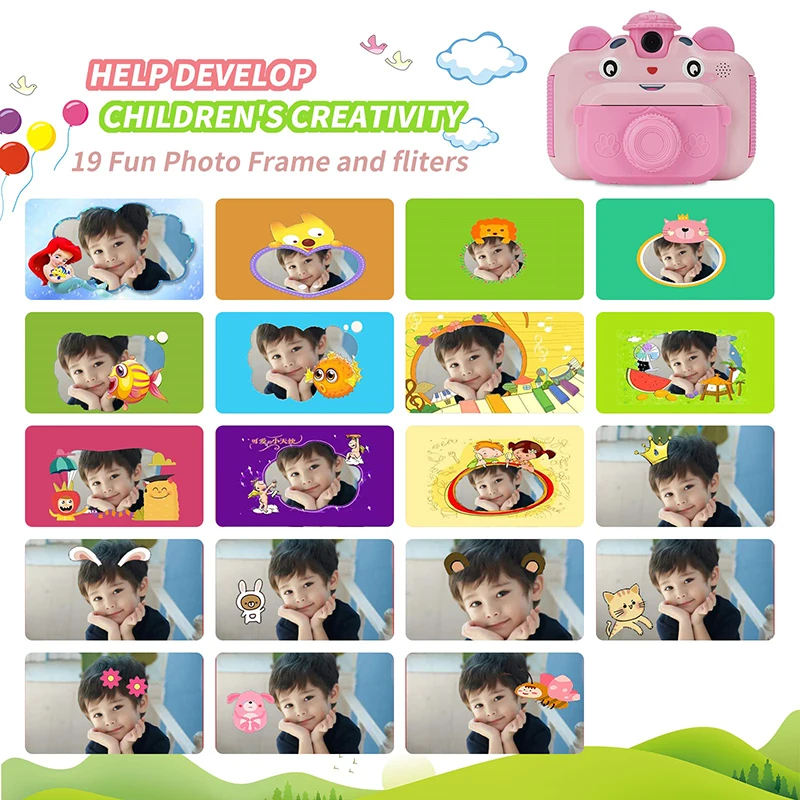 S8b2f78c692194e1987909efd40e2d4e1j Instant Print Camera With Thermal Printer for Kids Digital Photo